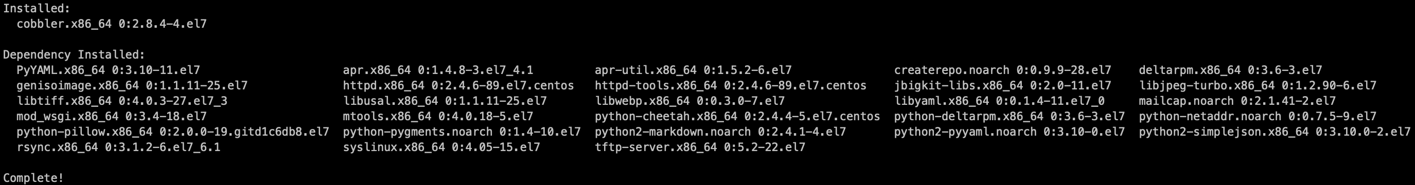 Cobbler 安装完毕